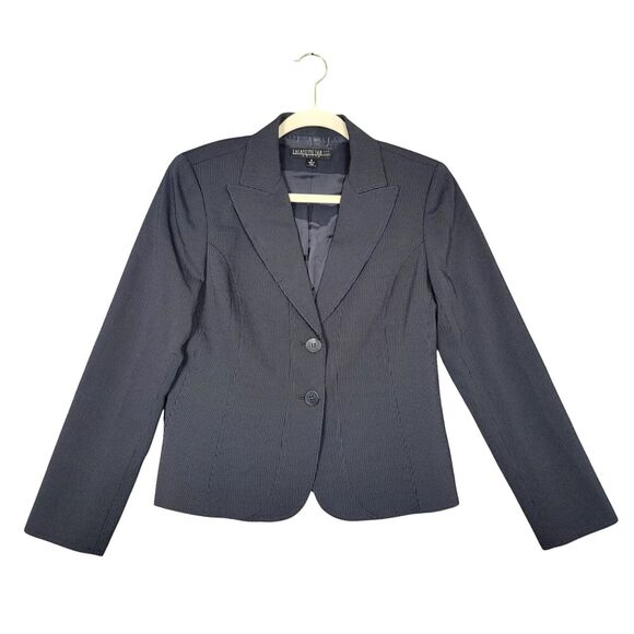 LAFAYETTE 148 Blue Virgin Wool 2 Button Lined Blazer Jacket SIZE 6P 6 PETITE - Picture 1 of 14